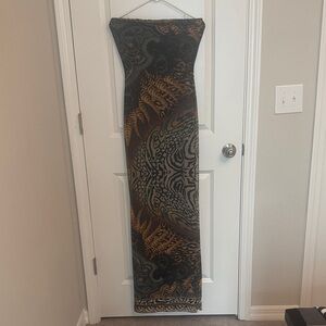 Fashion Nova Black and Brown Maxi Dress